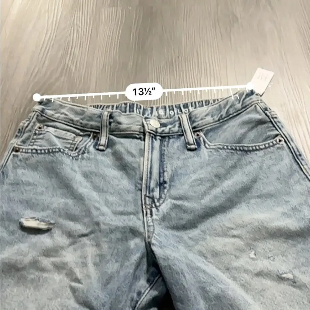 Gap Kids 90s Loose Light Wash‎ Mid Rise Bermuda Distressed Shorts Size 16 NWT